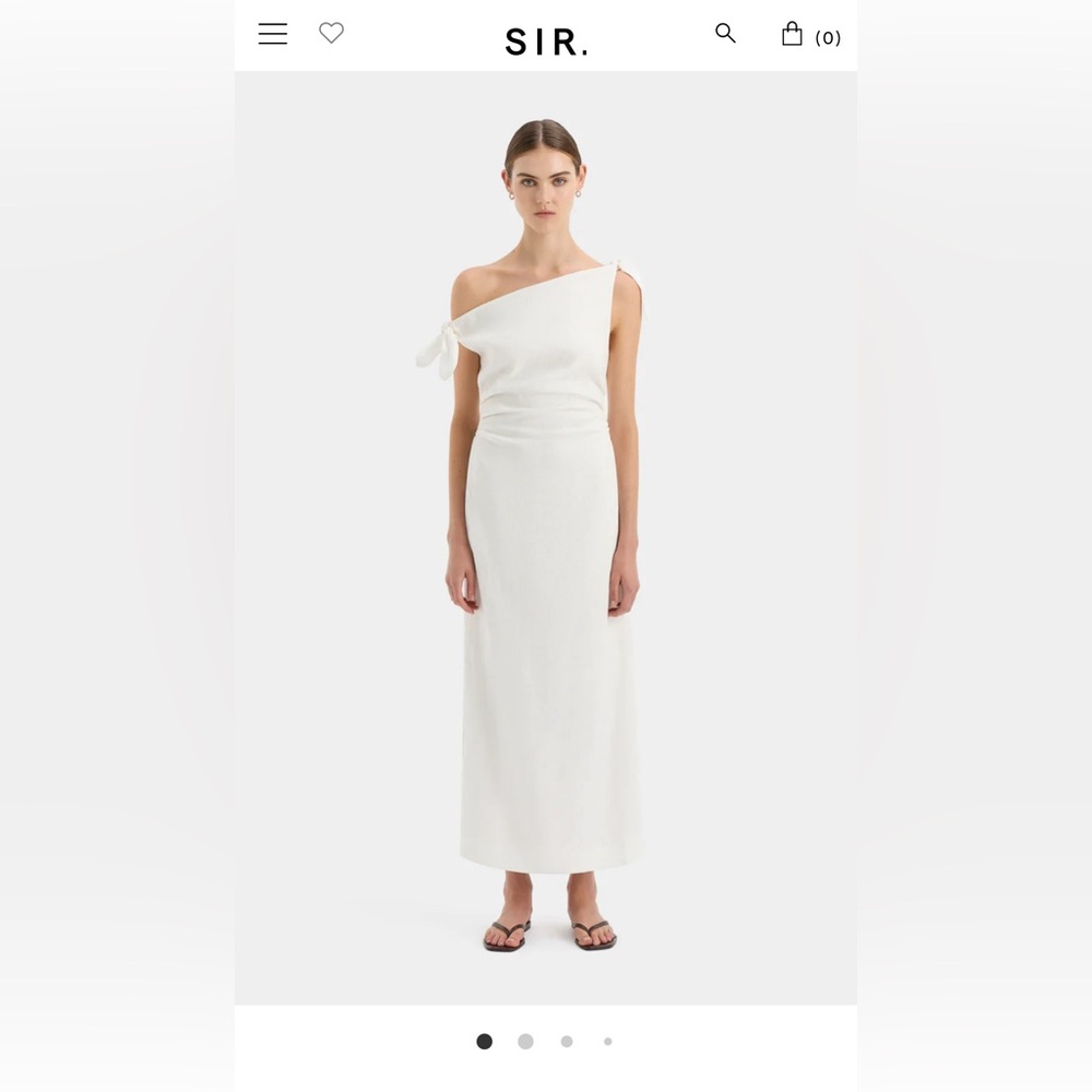 SIR Bettina Off Shoulder White Linen Dress